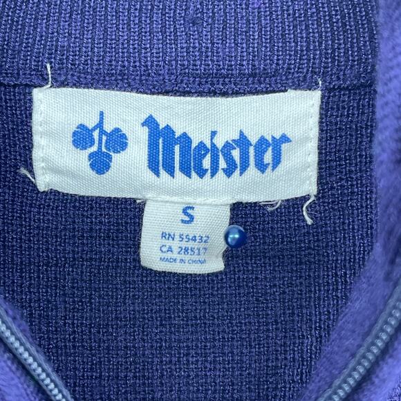 MEISTER Sweater Women S Fair Isle Southwestern Full Zip Cardigan Wool Blend Blue - Picture 4 of 14
